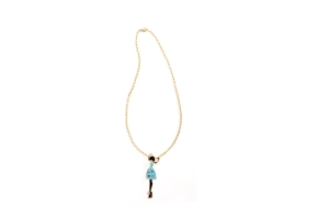 LIBERTINE By Giles Deacon Enamel and Gold plated Pop Girl blue Crystal  Necklace £28.75